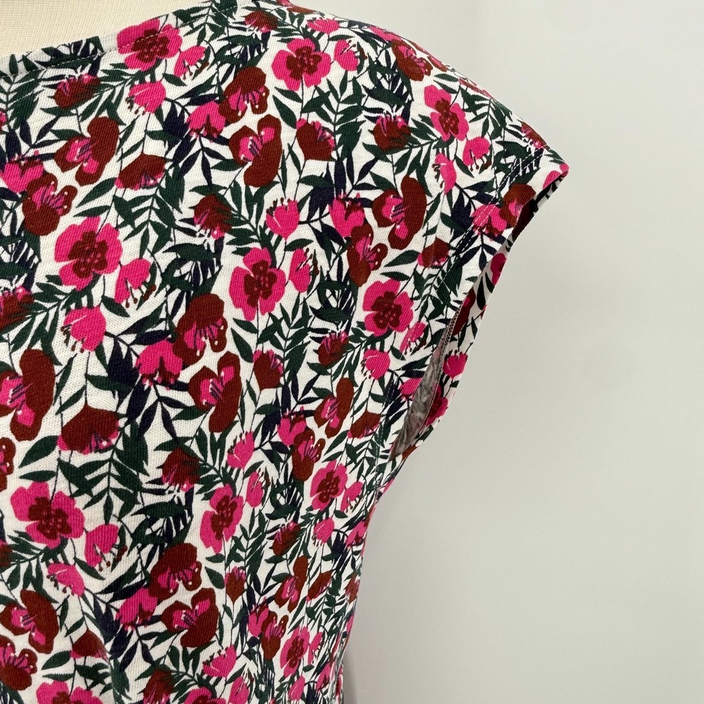 Boden Womens Jersey Floral Knee Length Dress Size 12R Sleeveless Pockets Cottage - Picture 6 of 13
